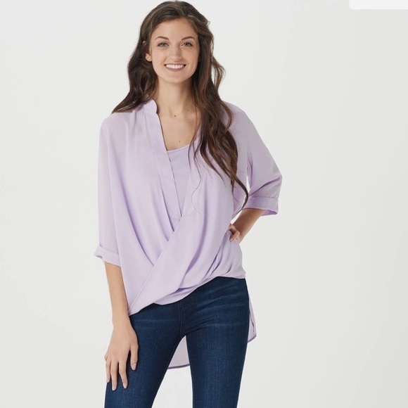 Lisa RINNA TWIST FRONT TOP WITH CAMI - MEDIUM - ORCHID PETAL - Picture 1 of 5